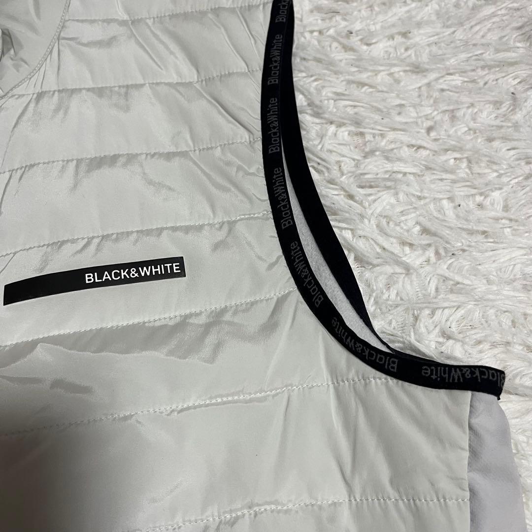現行 ブラック＆ホワイト Black&white ゴルフ ダウンベスト ホワイト
