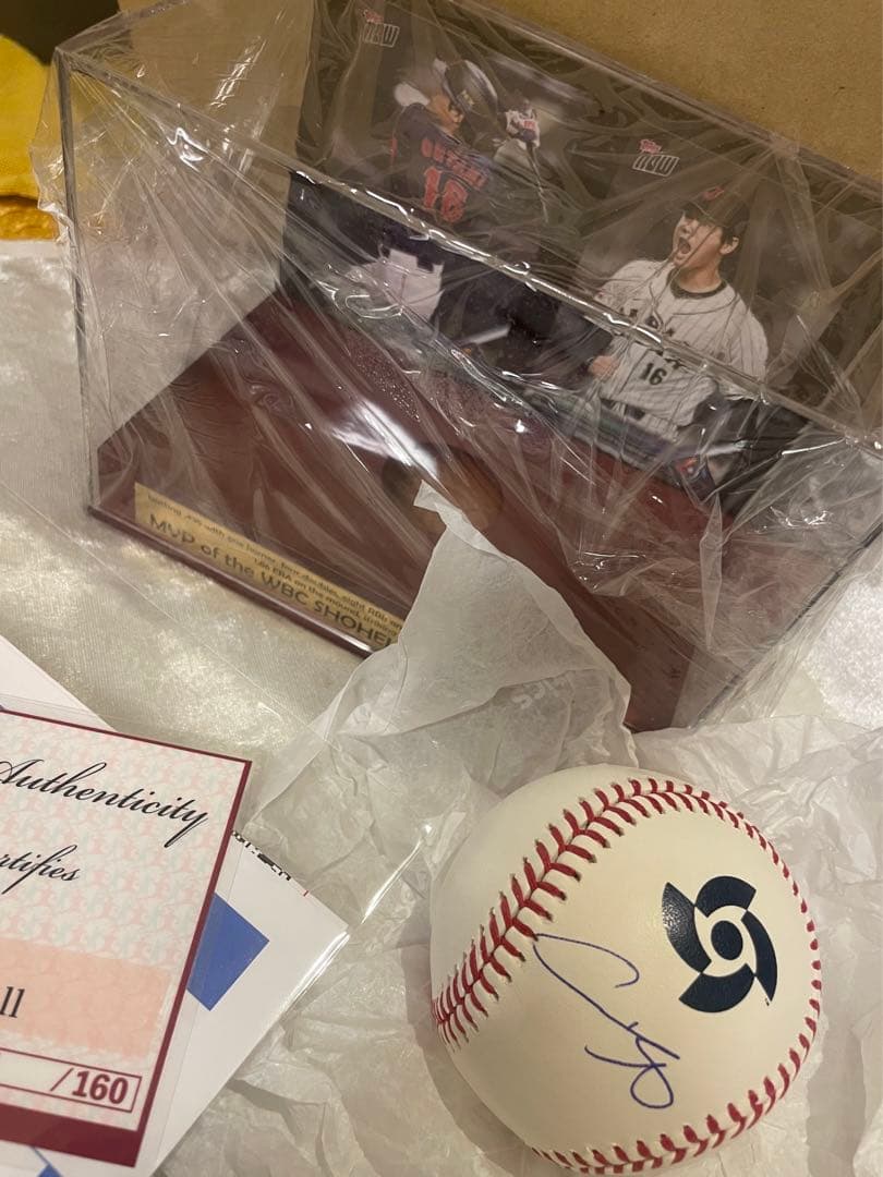大谷翔平トレーディングカード2枚とWBC OFFICIAL BALL直筆サイン