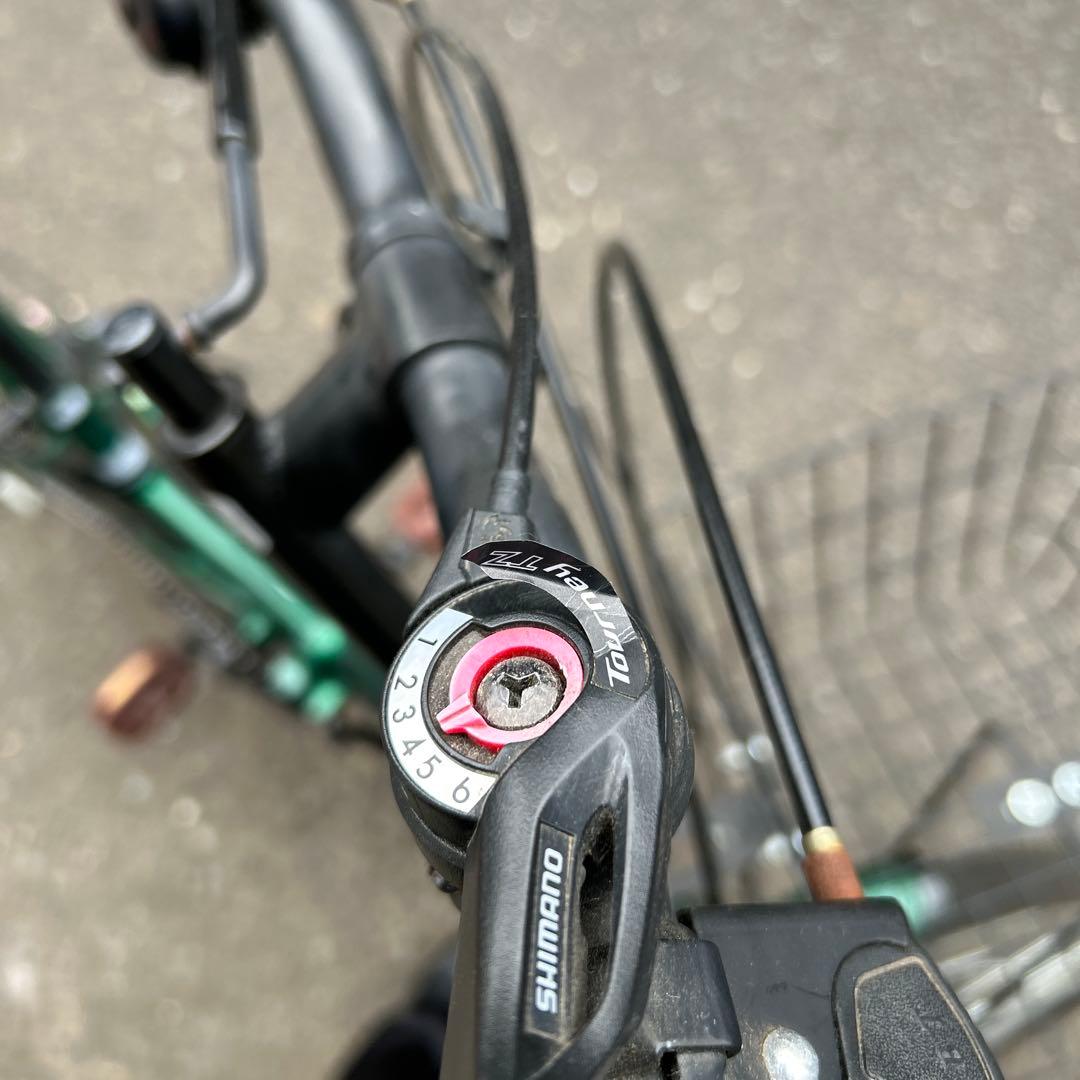 SHIMANO 6段変速 グリーン折りたたみ自転車 20インチ 練馬区 美品