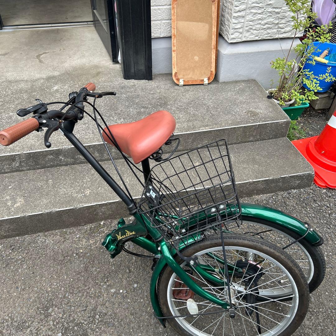 SHIMANO 6段変速 グリーン折りたたみ自転車 20インチ 練馬区 美品