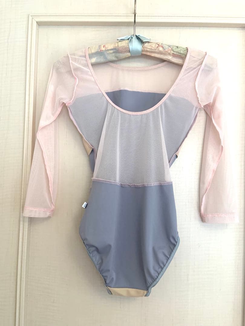 eleve USA製　バレエ　セミオーダー　7分袖　ピンクメッシュ　レオタード