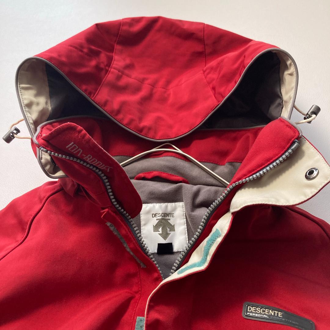 【好配色】デサント スキーウェア 上下セット L メンズ 赤 ジャケット パンツ