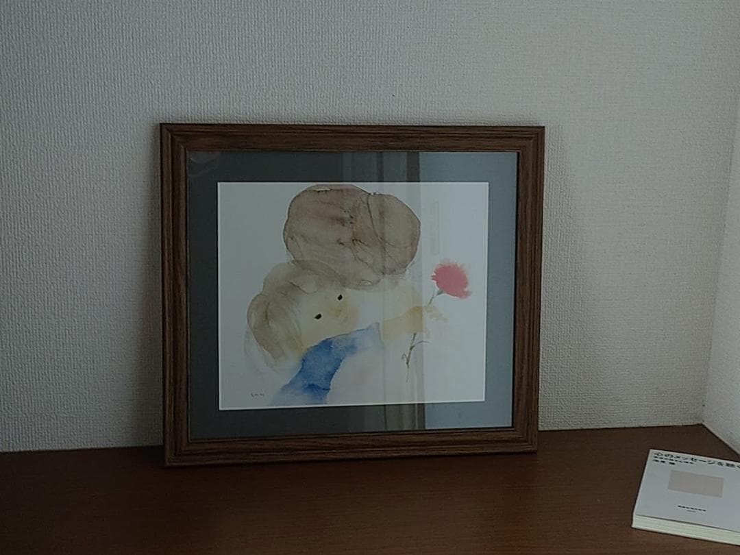 いわさきちひろ 複製画 額装品 ガラス入り・箱付き