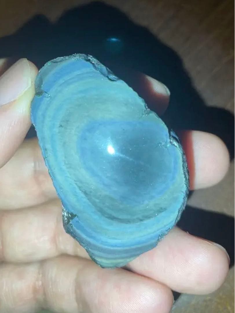 研磨品　十勝石玲瓏　ブルー、イエロー　レインボーオブシディアン