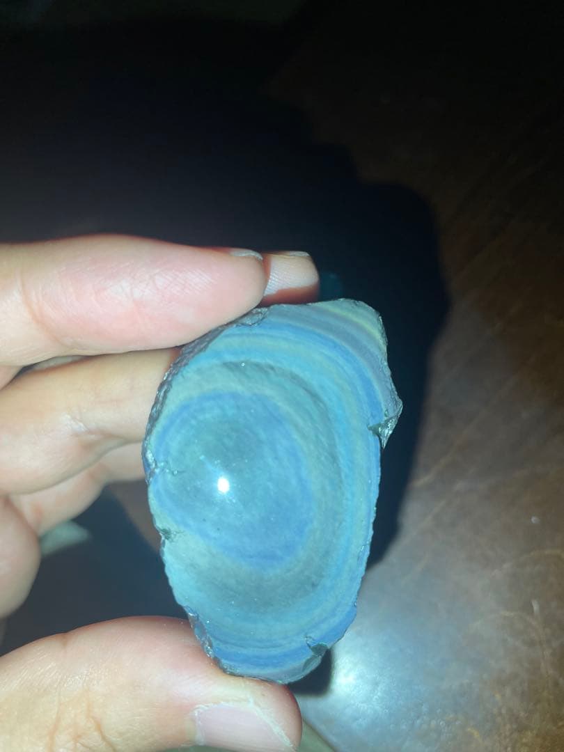 研磨品　十勝石玲瓏　ブルー、イエロー　レインボーオブシディアン