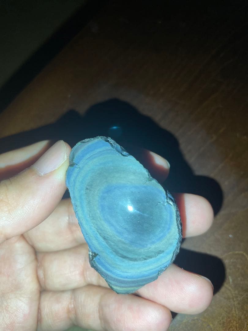 研磨品　十勝石玲瓏　ブルー、イエロー　レインボーオブシディアン