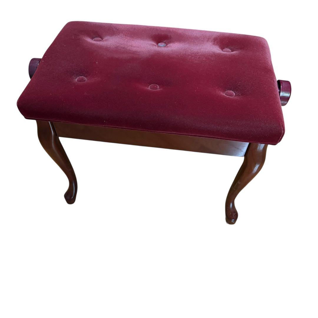 KAWAI 昇降式 ピアノ椅子 猫脚 ワインレッド 河合楽器 正規タグ有