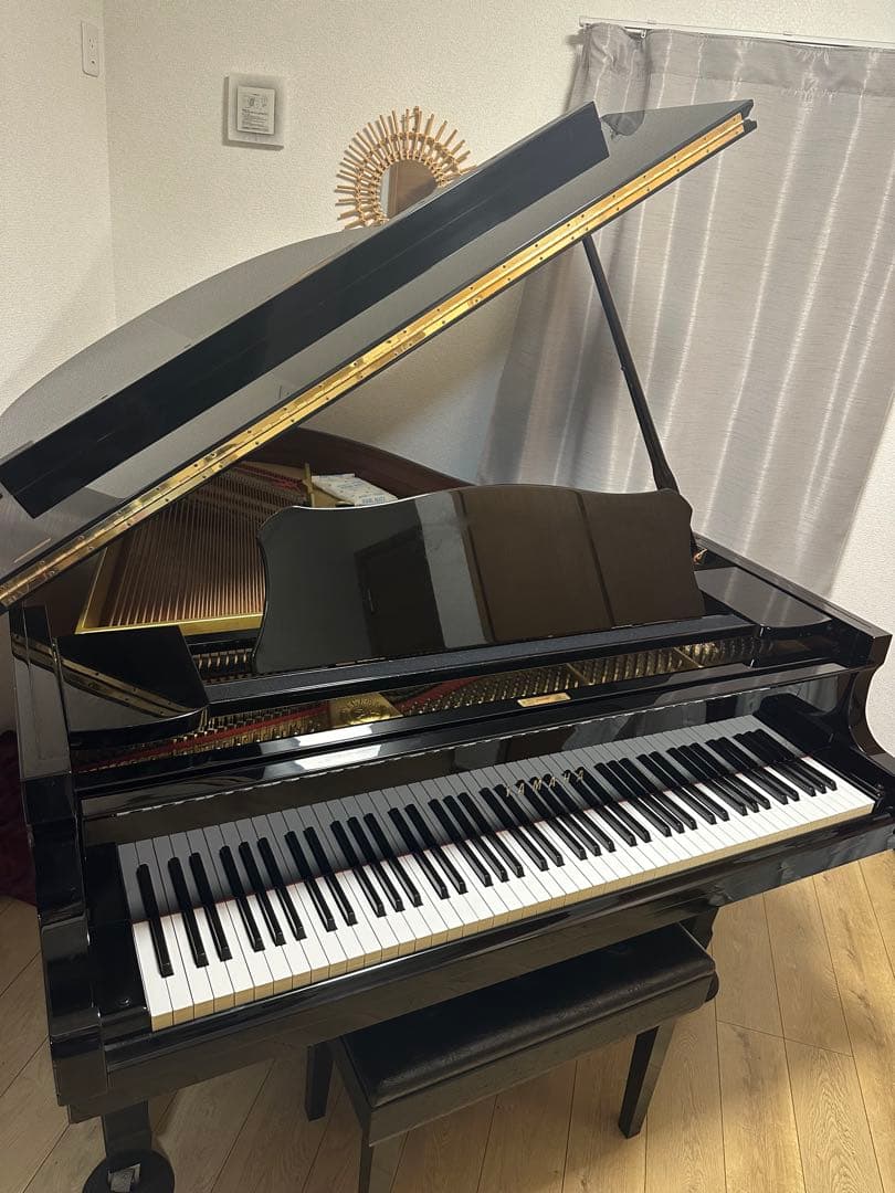 黒色 グランドピアノ カバー付き YAMAHA C3 3370587 2本ペダル