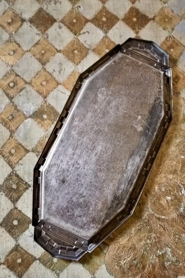 1900s フランス 多数派オクトゴナル リキュールカップとトレイ アンティーク