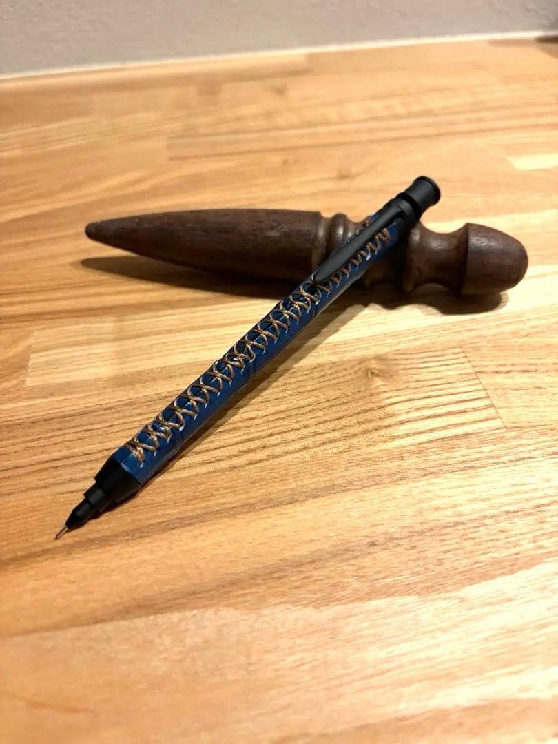 MDS1 革軸シャープペンシル 藍染クロコダイル ポロサス