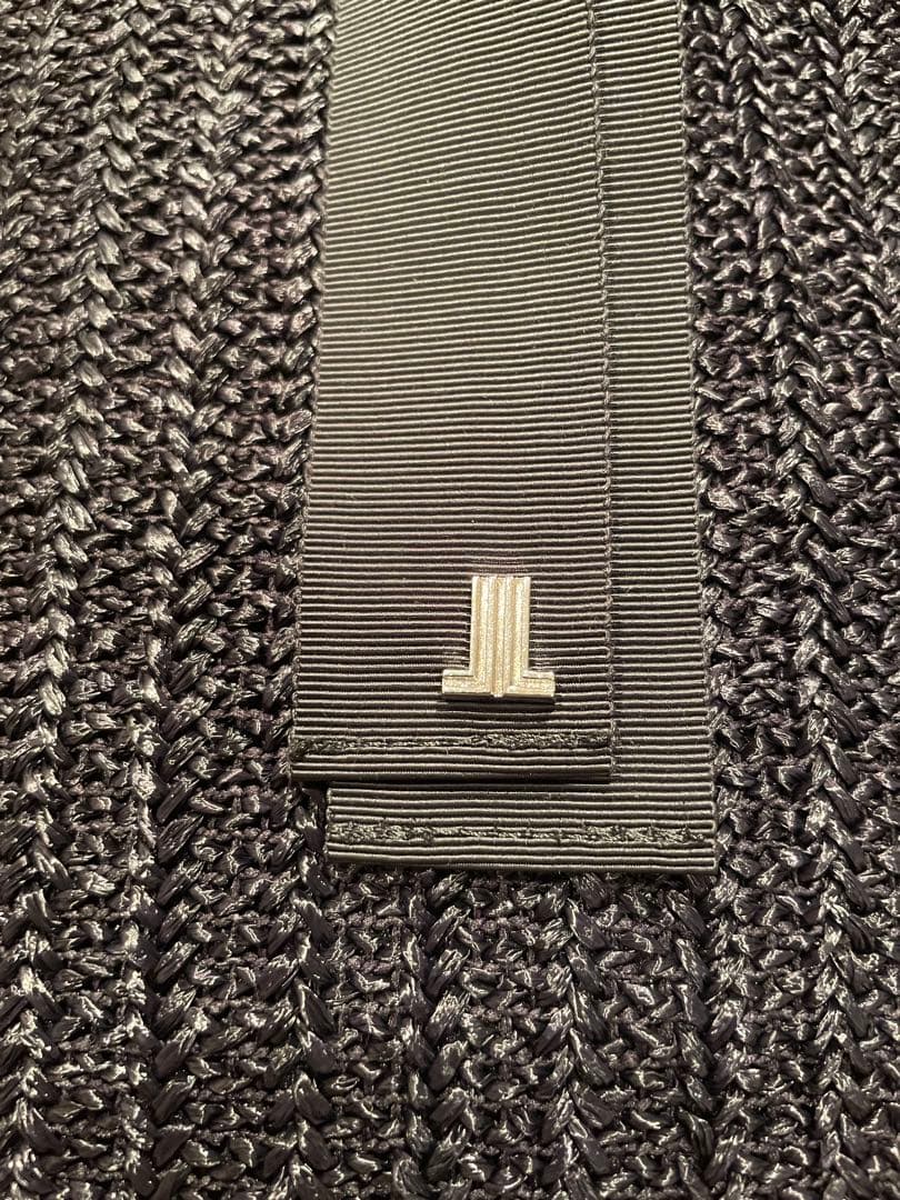 ランバンスポール保冷カートバッグ　 黒い編み込みトートバッグ　かごバッグ