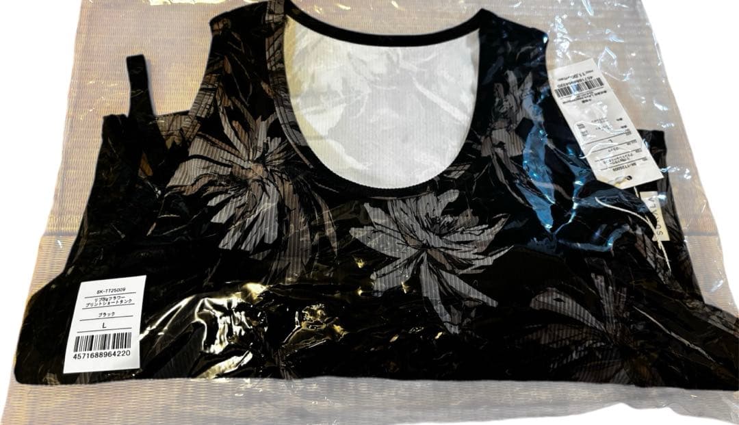 【SUKALA】Ｌサイズ リブBigフラワープリントショートタンクトップ