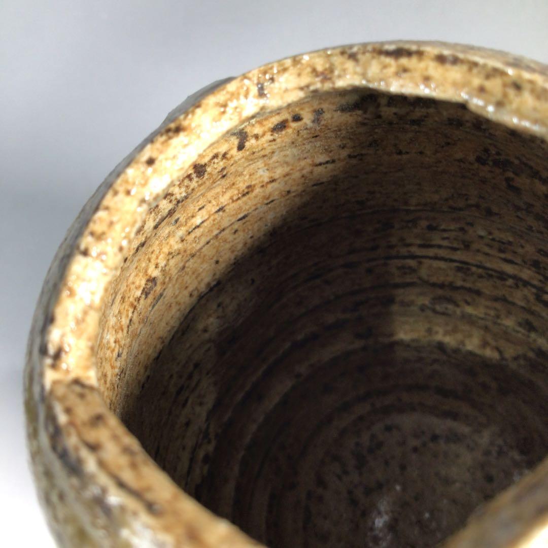 Ｎ４２７　茶器　『川本了生造』『美濃伊賀』『縞葡萄唐草仕覆付』　共箱　茶道具