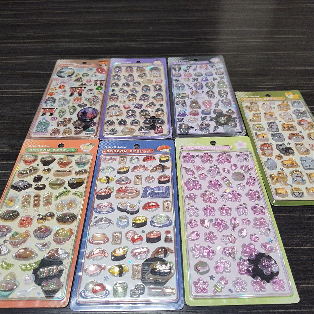 ボンボンドロップシール　和柄　7点