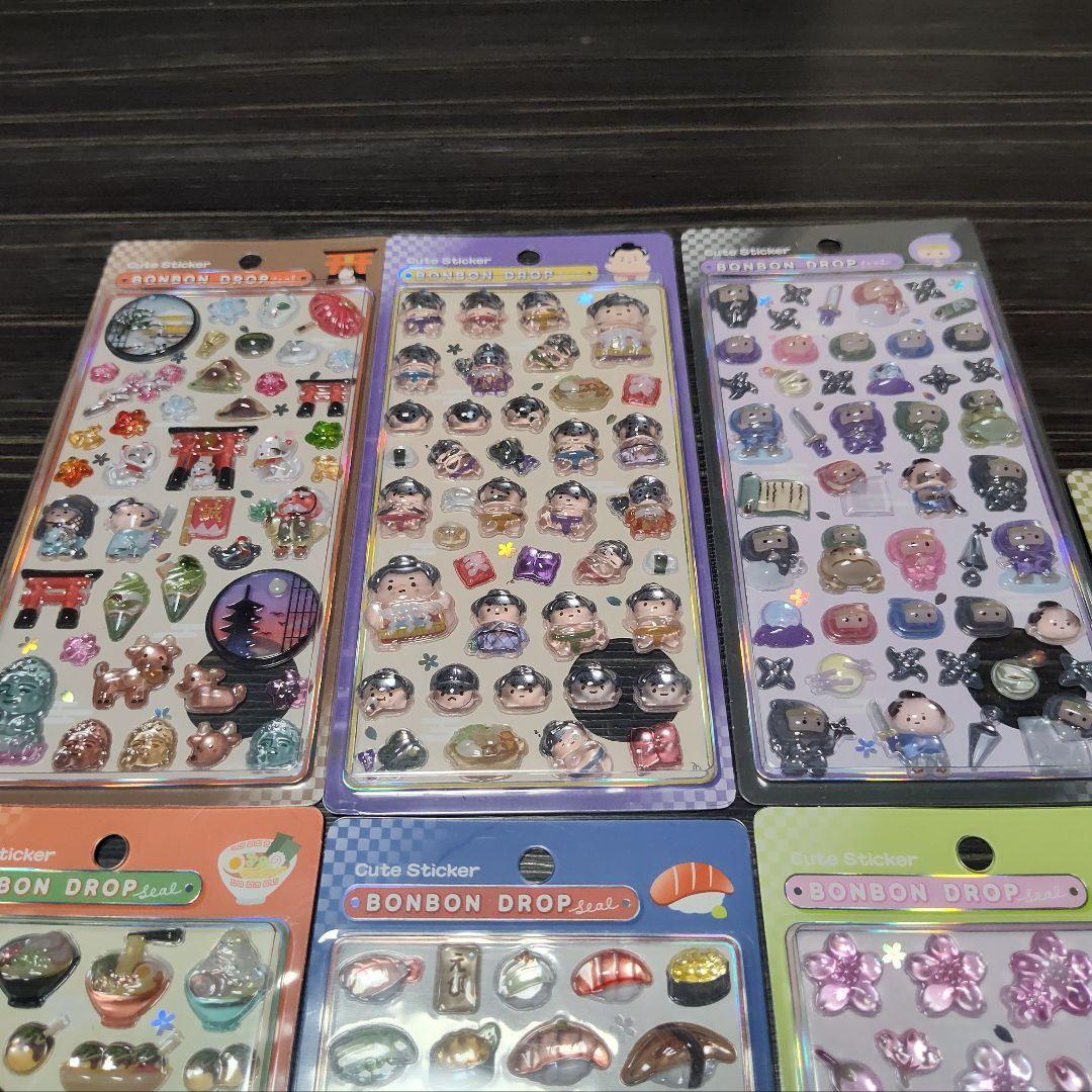 ボンボンドロップシール　和柄　7点