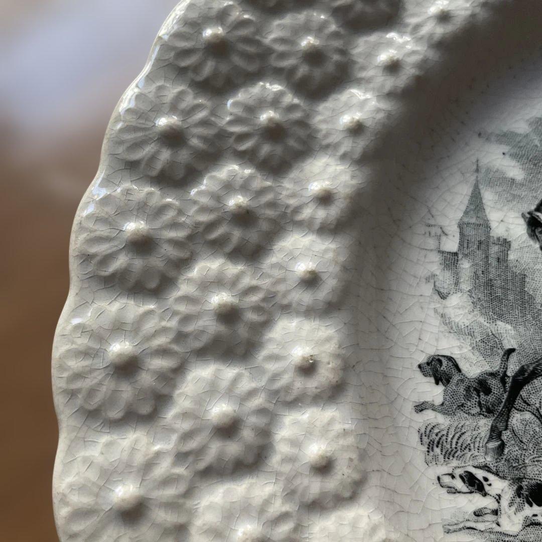 アンティーク プレート ボッホフレール ベルギー 狩の帰来