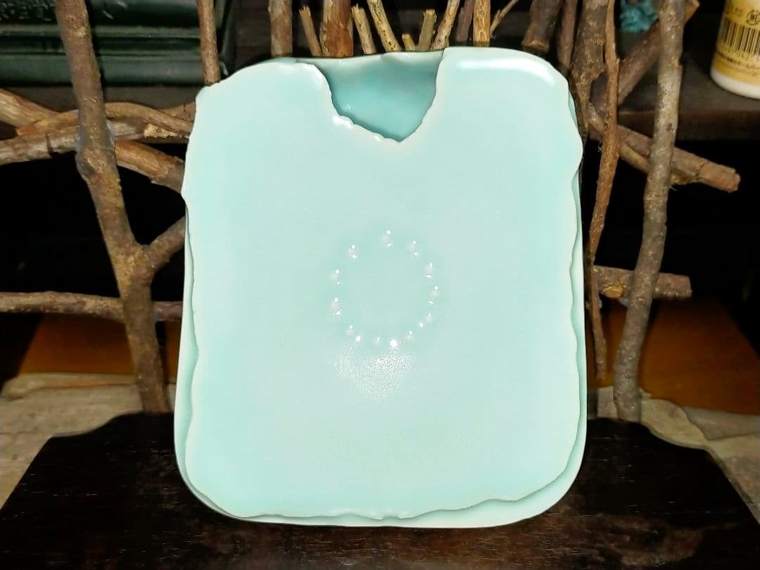 ♥林秀行♥　青磁　♥　扁壷　♥　花瓶　花器　共箱付き　花入れ　走泥社　前衛陶芸