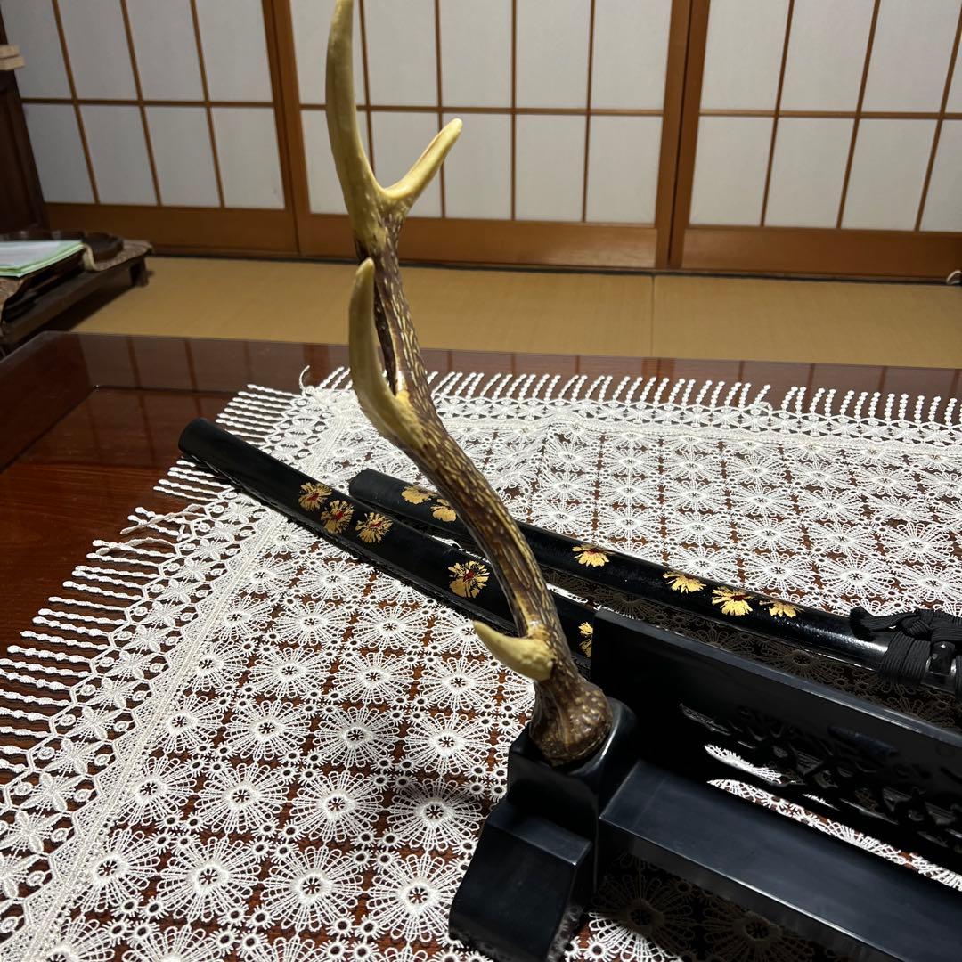 装飾刀　日本刀　武具　2本　飾り台付き　骨董品