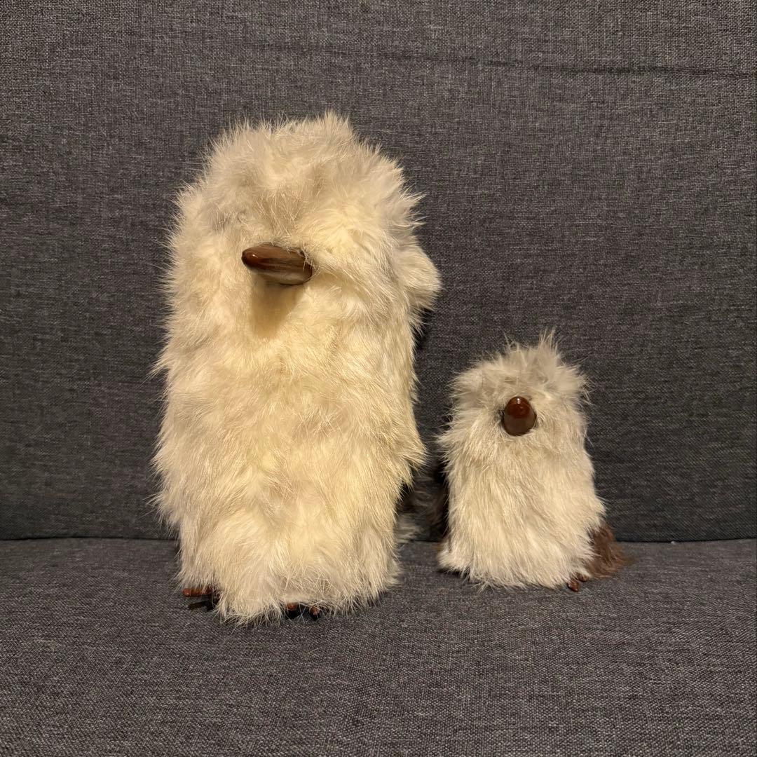 【レトロ】 リアルファー ぬいぐるみ カワセミ フクロウ 鳥 アンティーク