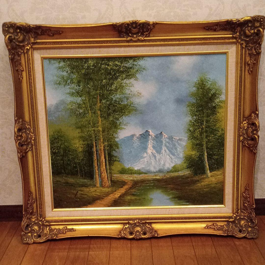 絵画　アルプスの風景画