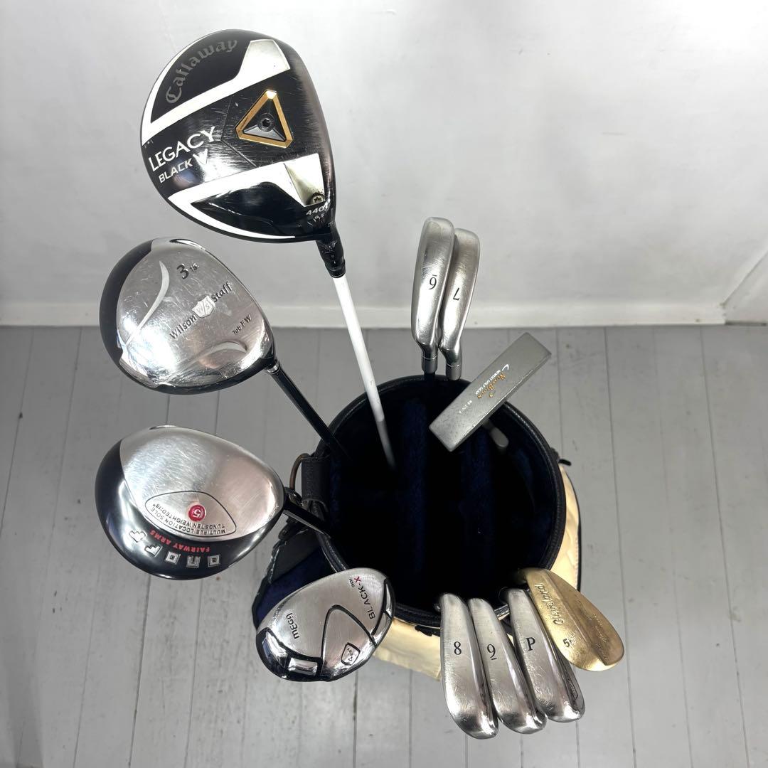 本格派 メンズゴルフクラブ 11本 フルセット パーリーゲイツ　キャディバッグ