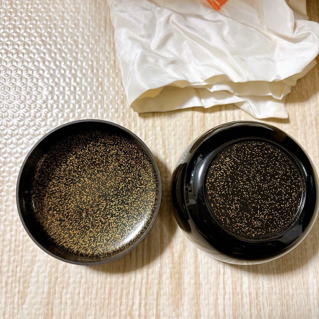 一兆 作 棗 蒔絵 螺鈿 金彩 共箱付き 茶道具