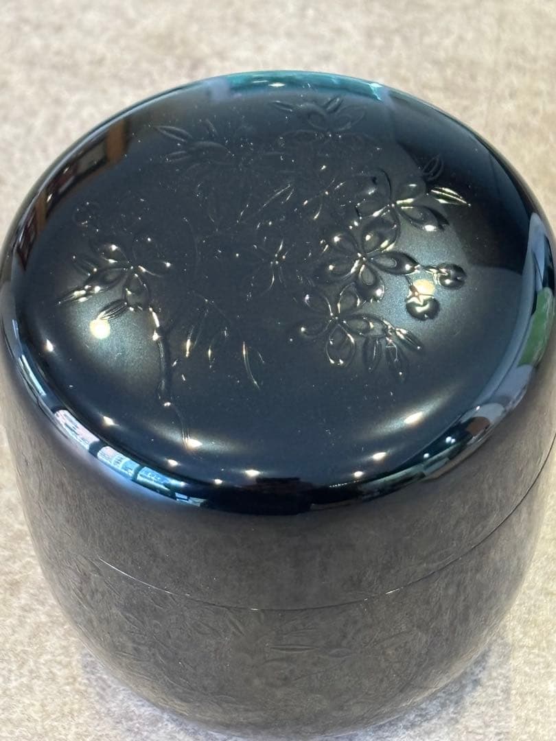 茶道具 夜桜棗 漆匠 山下甫斎 桜棗 桜 棗 共箱