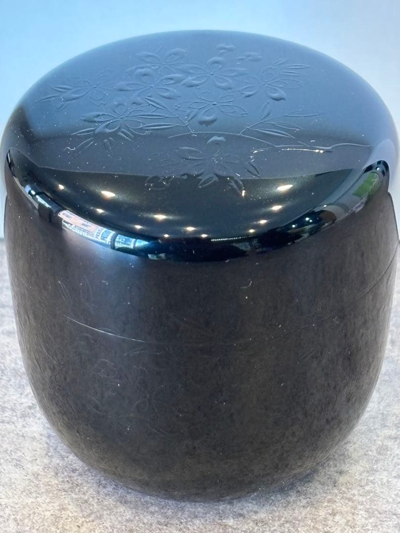 茶道具 夜桜棗 漆匠 山下甫斎 桜棗 桜 棗 共箱