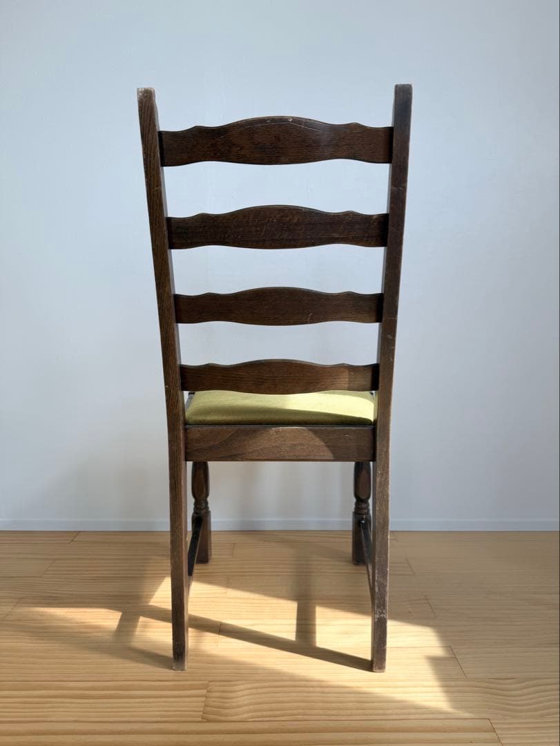 ラダーバックチェア イエロー　アンティークチェア　椅子