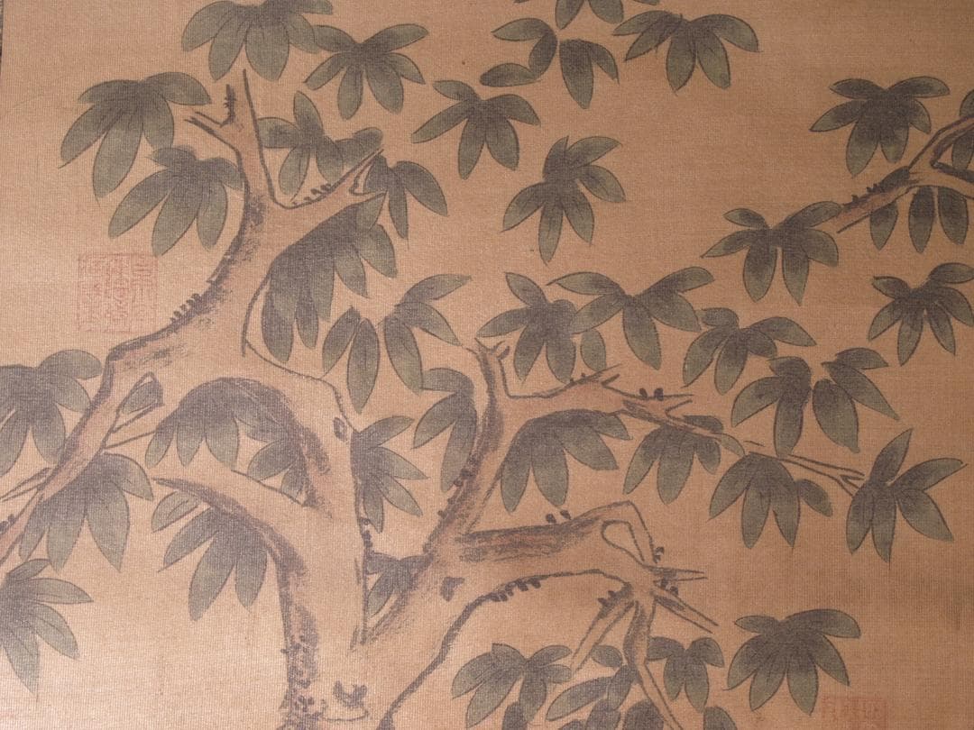 【骨董掛け軸】山水図 中国唐時代 贯休　肉筆保證唐物唐本 AK615A12-2