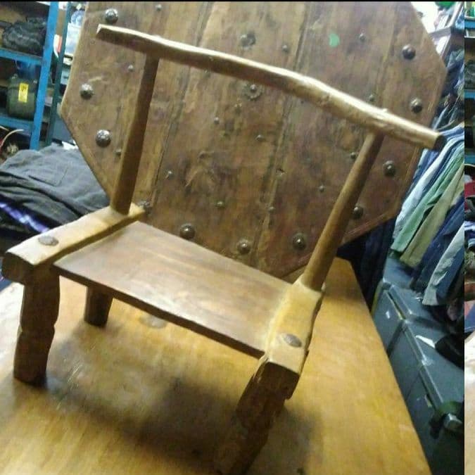 アフリカ　コートジボアール　バウレ族　アンティーク曲げ木椅子　インテリア　花台