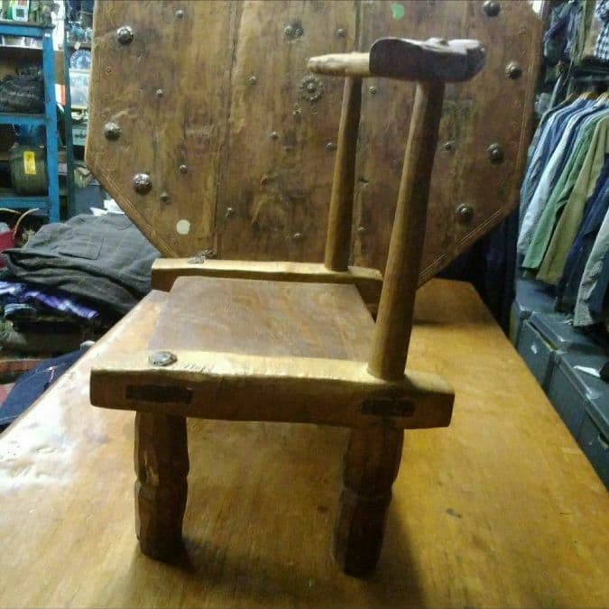 アフリカ　コートジボアール　バウレ族　アンティーク曲げ木椅子　インテリア　花台