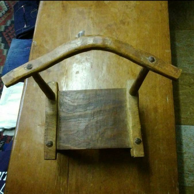 アフリカ　コートジボアール　バウレ族　アンティーク曲げ木椅子　インテリア　花台