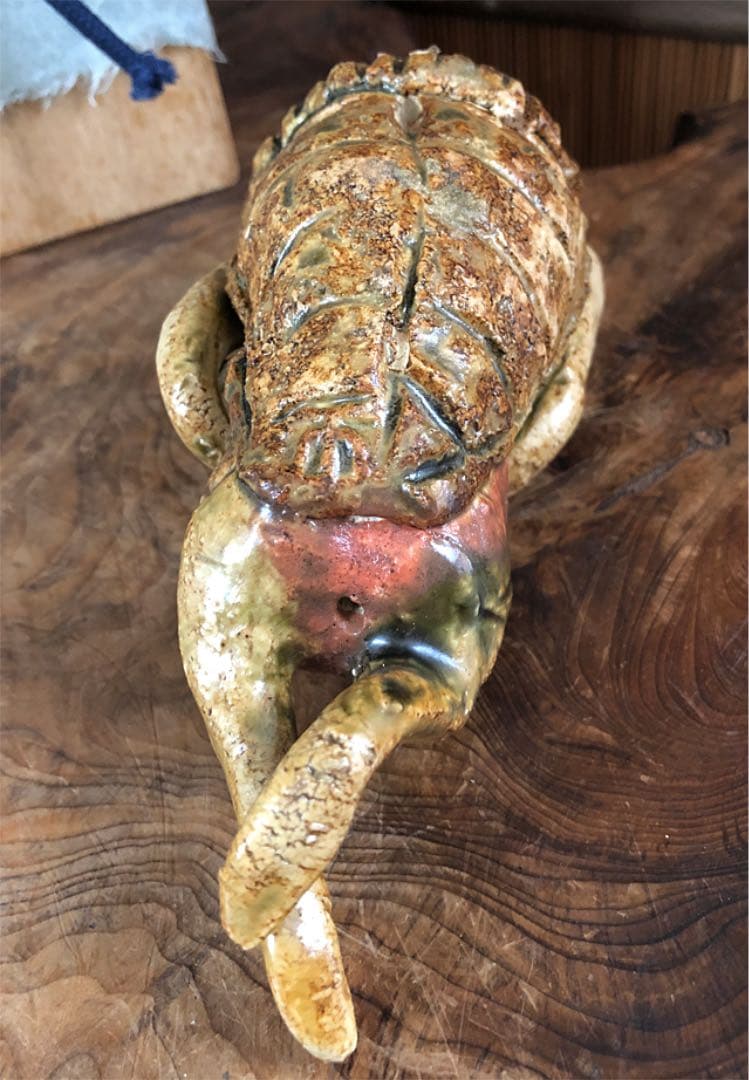 時代 河童 在銘 形象埴造 陶磁 彫刻 水神 仏像 略 箱付き