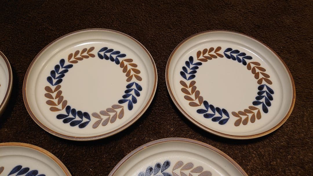 古伊万里　伊万里瀬戸焼　中皿　色絵　５客