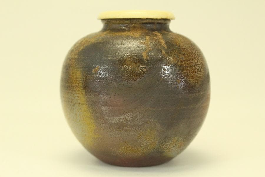 茶道具 備前 文淋茶入 美品(A781)