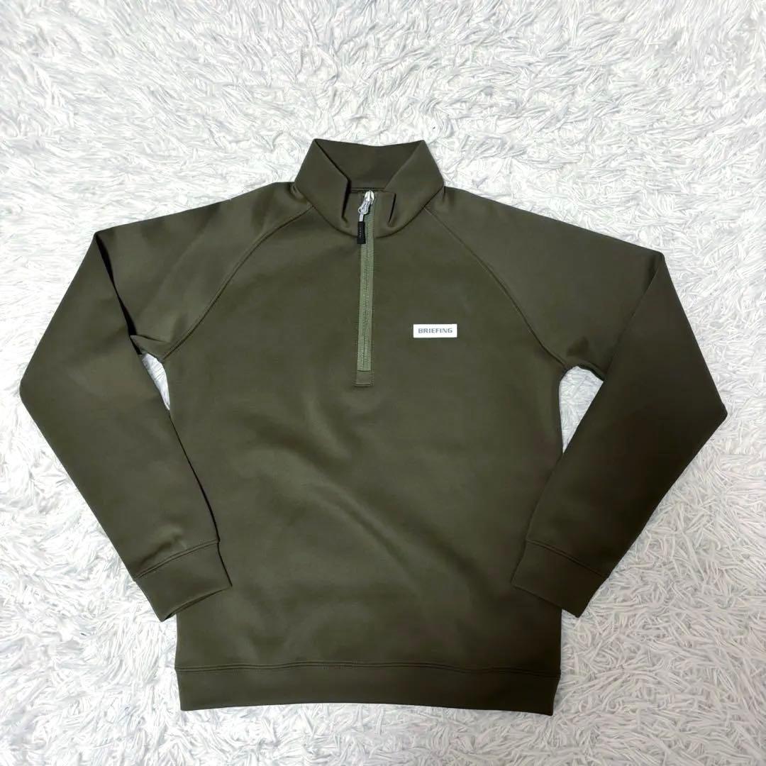 ブリーフィング ゴルフ ハーフジップ カーキ 3d トップス