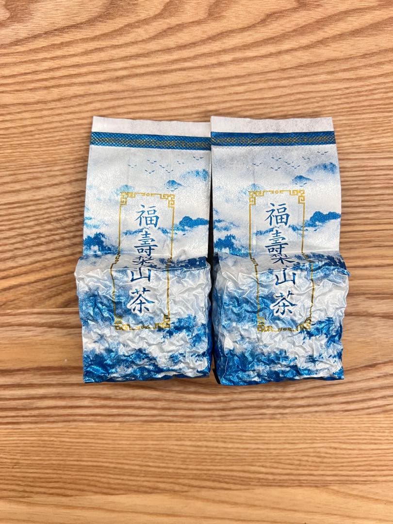 台湾茶 プレミアム福寿梨山高山烏龍茶75gx2 茶具木箱付き