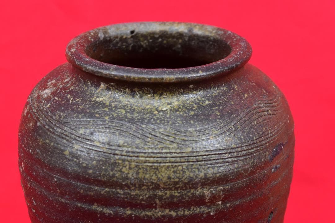 【桃山時代保証】古備前壷/焼物/重量2,7kg/掛軸/名家伝来/AB-47