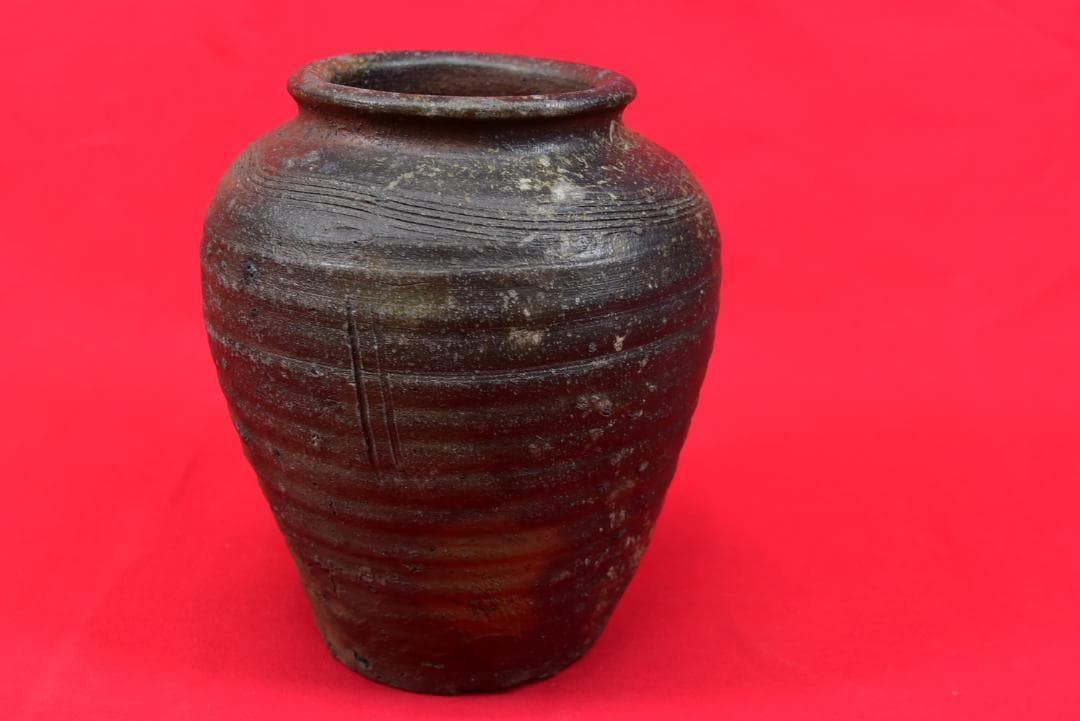 【桃山時代保証】古備前壷/焼物/重量2,7kg/掛軸/名家伝来/AB-47