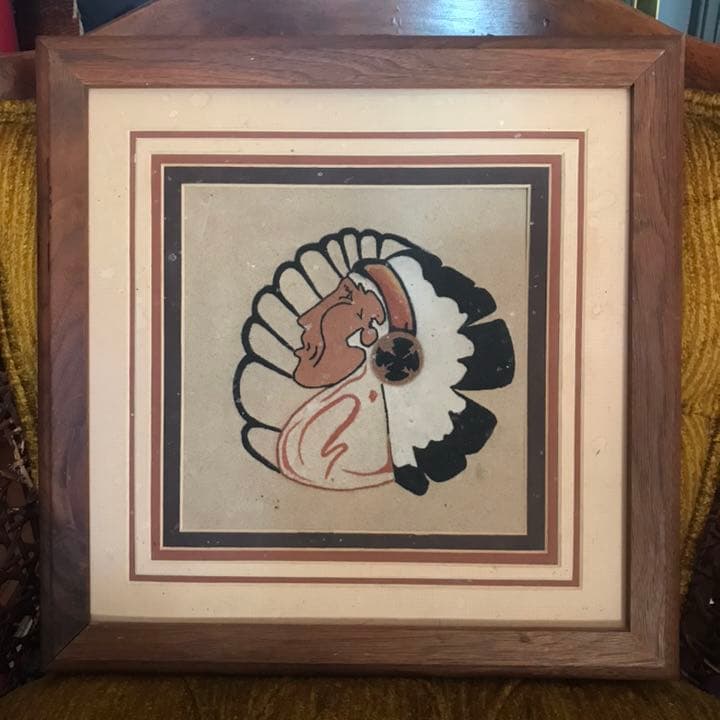 レア！ネイティブアメリカン　CHIEFサンドペイント砂絵　ナバホ族　インディアン