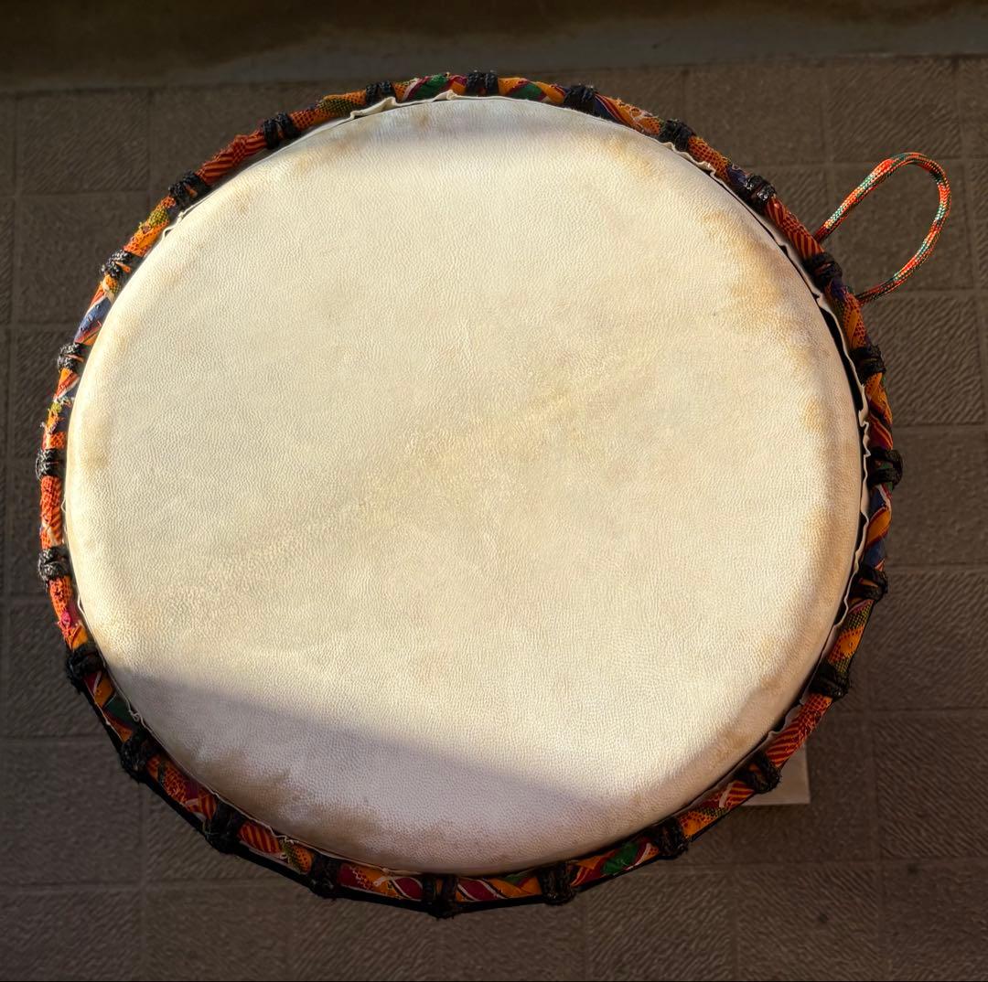 コートジボワール製ジェンベ　ケース　化粧ロープ