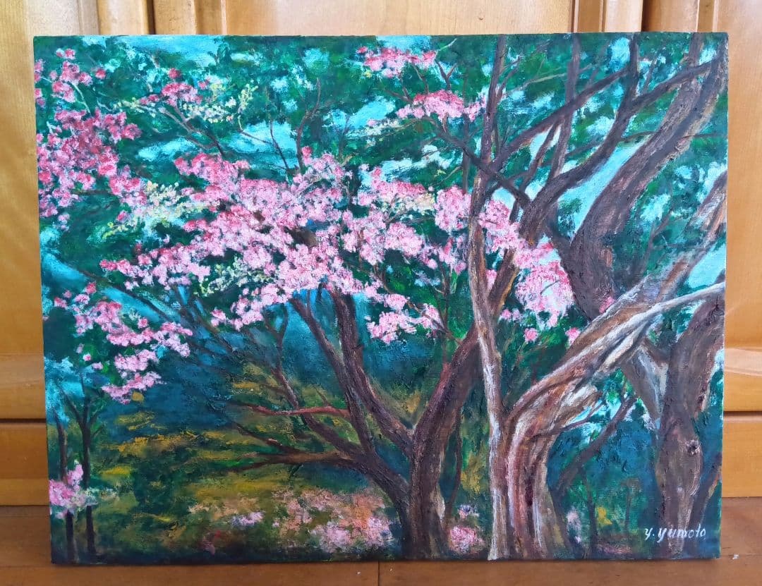 油絵 風景画 ✡️ サルスベリ② P10【8月】