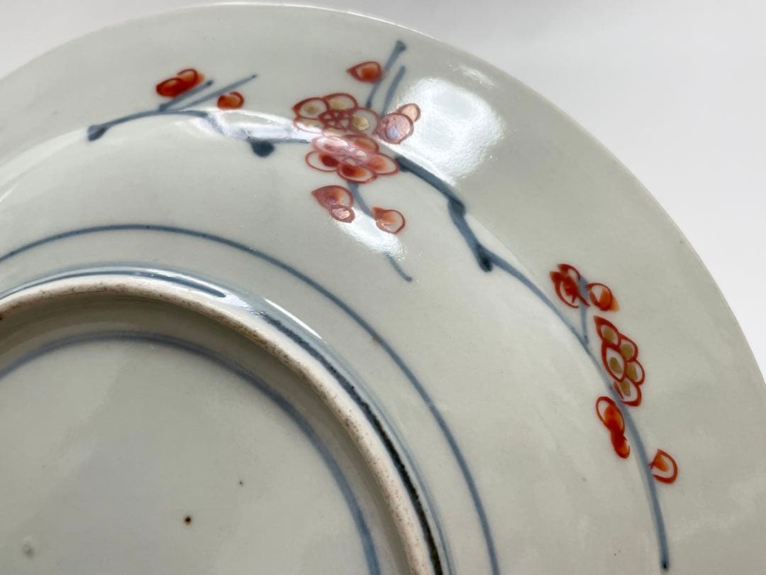 アンティーク　骨董　古伊万里　金襴手　輸出伊万里　輸出手　芙蓉手　七寸皿