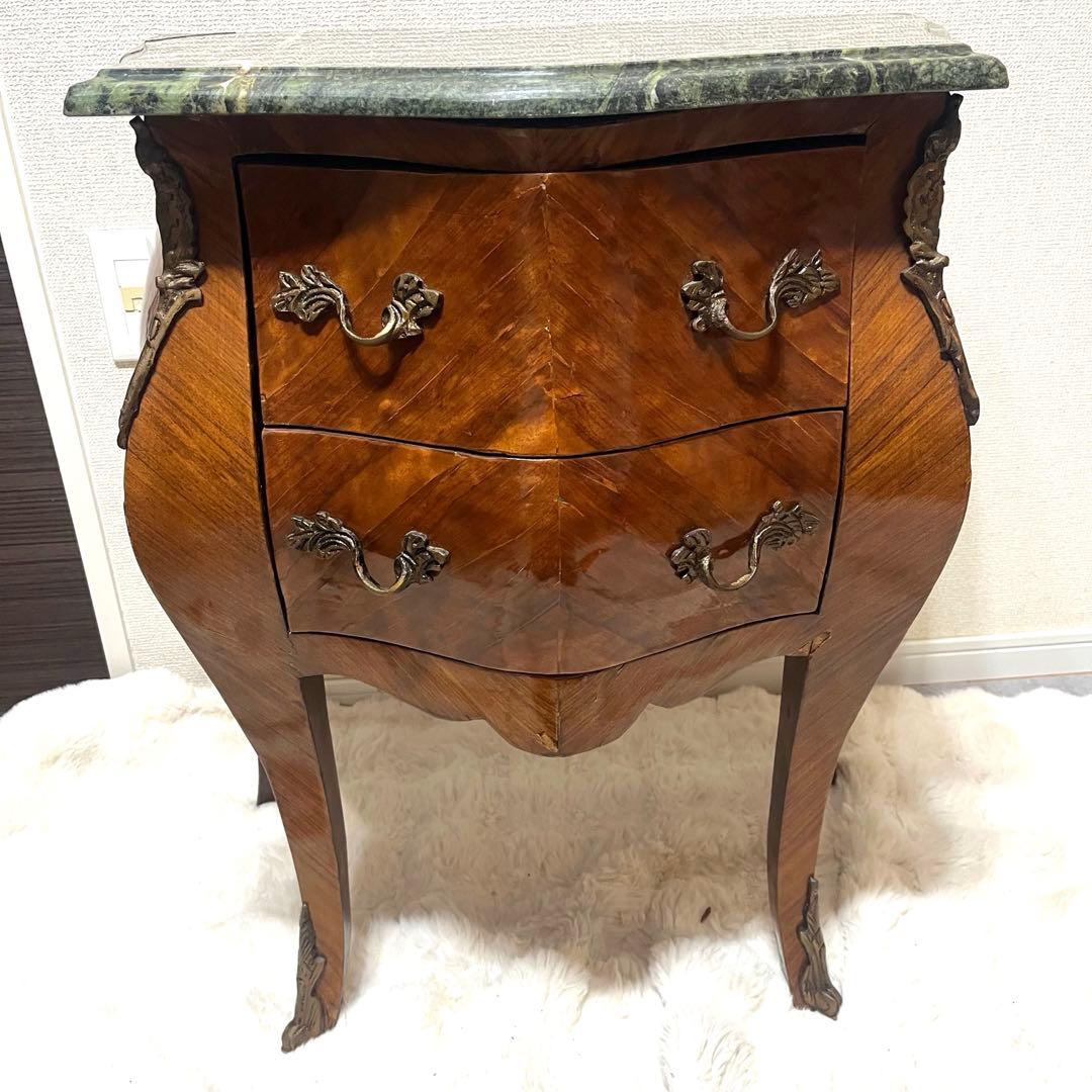 アンティーク　ルイ15世様式　コモード　チェスト　大理石天板 猫脚　真鍮