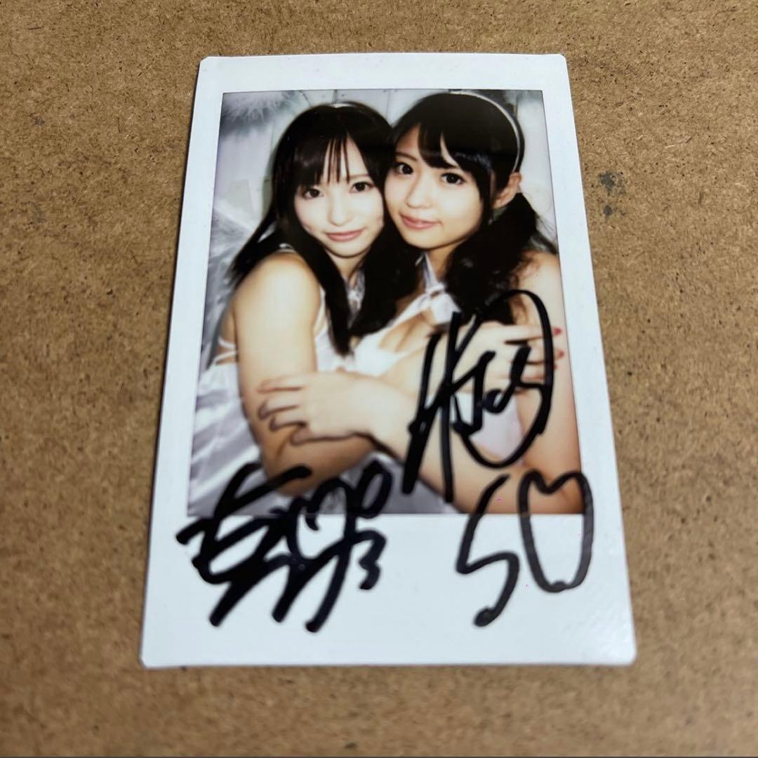 ◆天使もえ さくらゆら 直筆サイン入りチェキ セクシー女優 A