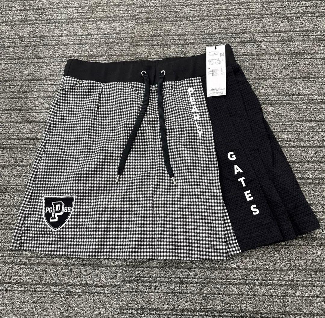 パーリーゲイツ スカート　ギンガムチェック　黒