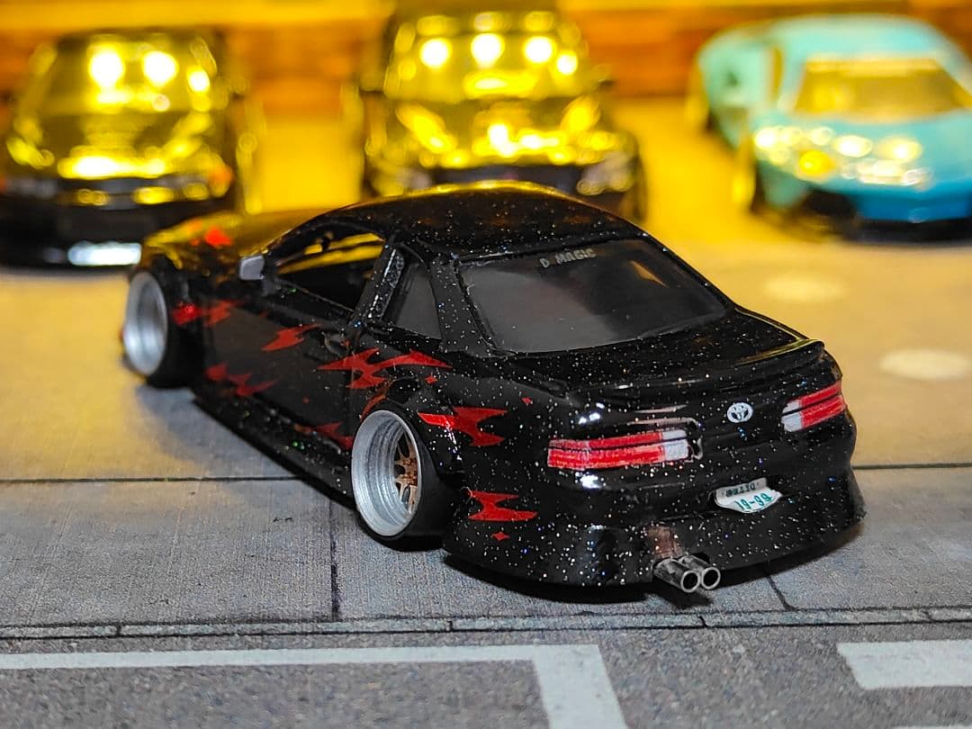 ホットウィールカスタム トヨタ ソアラ ドリ車 フルエアロ 深リム☆トミカ改造☆