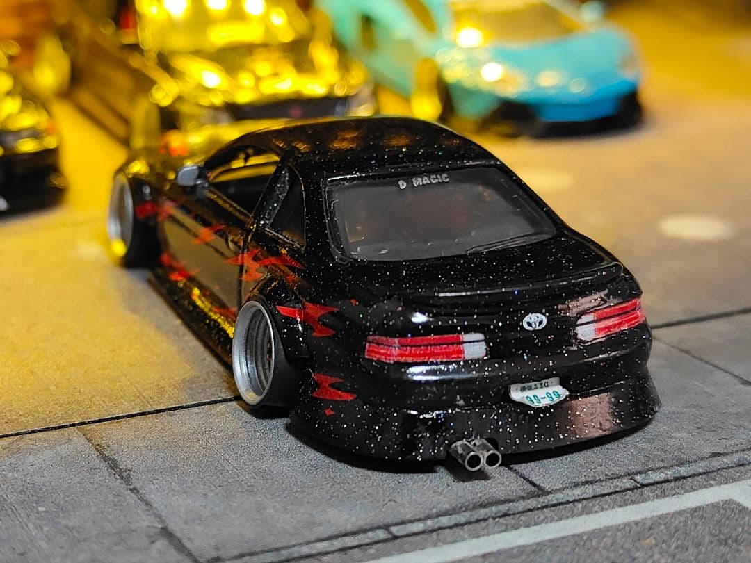 ホットウィールカスタム トヨタ ソアラ ドリ車 フルエアロ 深リム☆トミカ改造☆