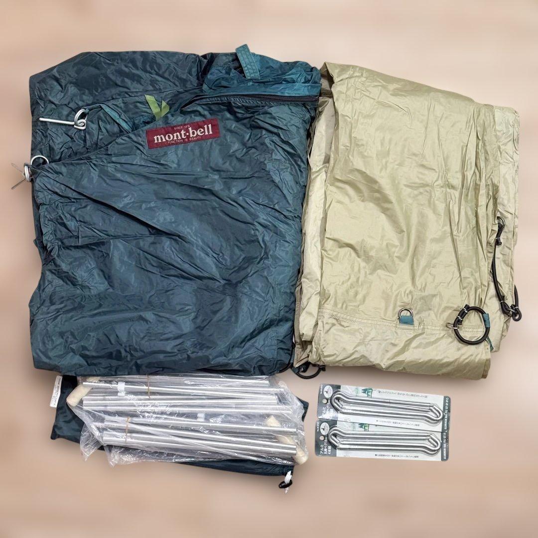 【純正シート付】極美品 モンベル ムーンライトテント3型 アイボリー 廃盤 希少